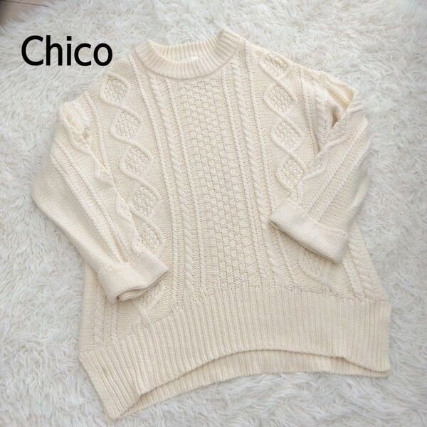 Who's Who Chicoフーズフーチコ ロング丈ニット F 長袖