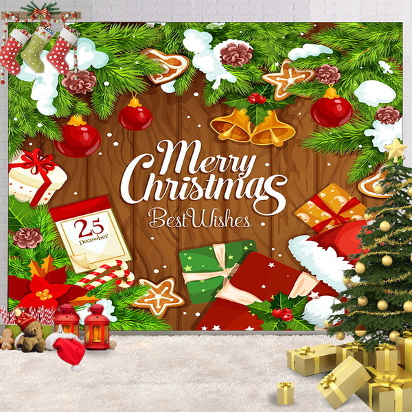 クリスマスツリー ビッグ タペストリー 背景布 サンタクロース 背景 装飾布 大判 背景布 壁掛け インテリア 記念 イベント 飾りつけ 911