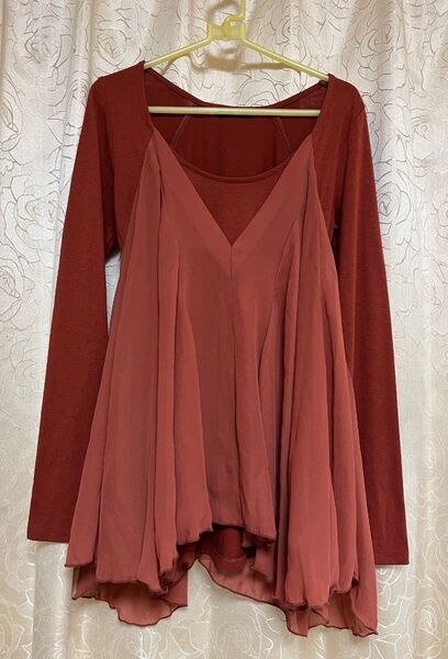 リエンダ rienda カットソー シフォンフレア Fサイズ