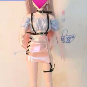 1/3 ドール服 ハーネス チョーカー スカート セット ピンク アウトフィット 60cm 50cm