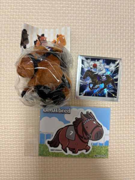 競馬 ドウデュース まとめ売り サラブレッドコレクションぷちぬいぐるみ6 グレートホース馬ン列伝 UMAbred ステッカー