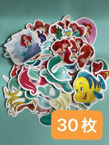 アリエル リトルマーメイド フレークシール ステッカー 30枚 ディズニープリンセス