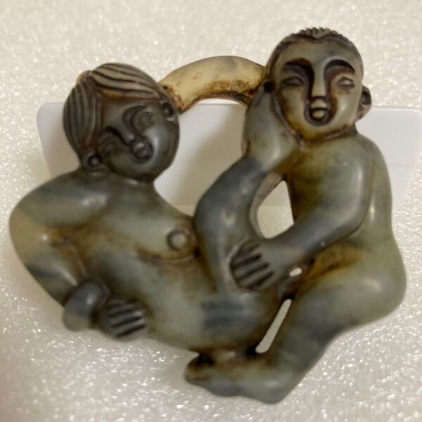 天然石 春画彫刻 根付 置物 オブジェ