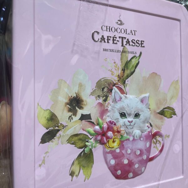 CAFE TASSE ネコ缶 カフェタッセ エンボス缶