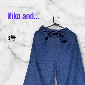 【ビンテージ】Niko and... デニムワイドパンツ 3号レディース