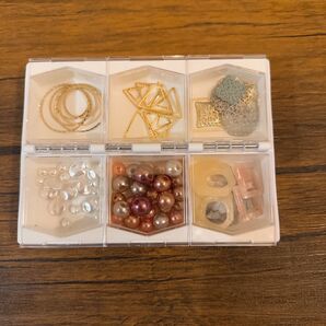 ハンドメイドパーツ 6種類 ケース付き アクセサリーパーツ ビーズ パーツ アクセサリー ハンドメイド