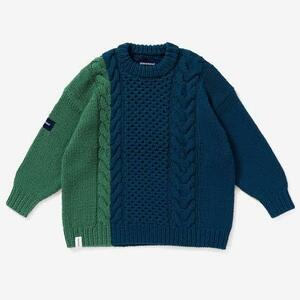 希少★新品本物【紺★サイズ2】★ARAN WOOL KNIT アラン ウール ニット 正規店購入 ディセンダント 極少 入手困難 限定品 DESCENDANT 19A/W