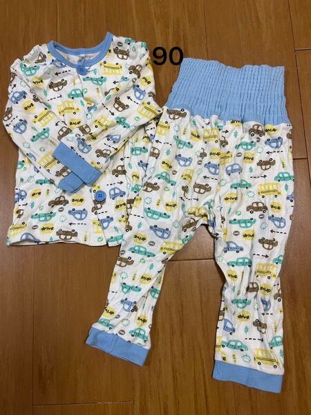 男の子 パジャマ 綿 くるま 長袖パジャマ 長袖 90 キ