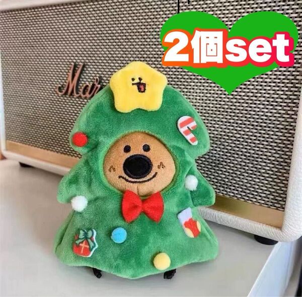 クリスマス ぬいぐるみ 被り物 10cm ぬい服 服 着ぐるみ オーナメント 2個セット