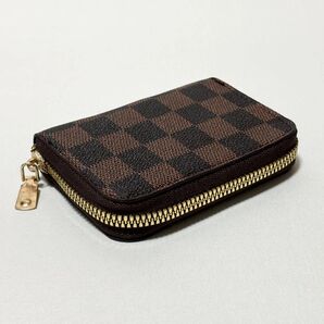 市松模様 格子柄 チェック ブラウン 茶 カードケース メンズ レディース 男女兼用