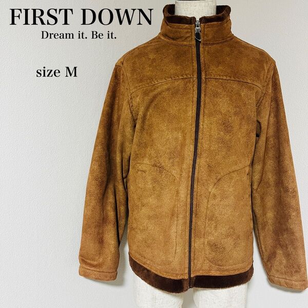《良品》ファーストダウン FIRST DOWN フェイクスエード ベロア風 ジャケット フルジップ フリース アウター ブルゾン