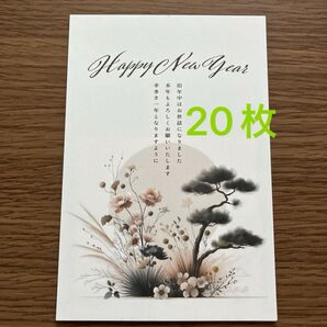 CAMINODESIGN 年賀状ハガキ Happy New Year 20枚