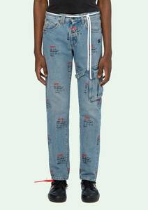 OFF WHITE SLIM ASY METRIC BLENCH DENIM