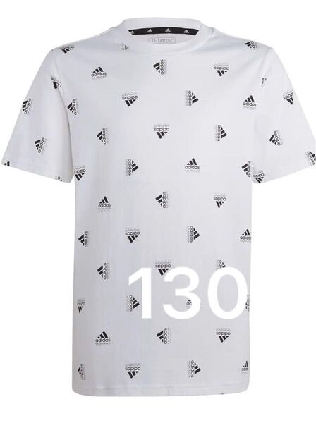 【130】 アディダス 半袖 Tシャツ キッズ ブランド ラブ 総柄プリント 半袖Tシャツ ECN61 adidas