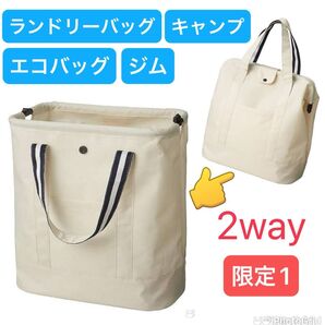 パール金属★ランドリー収納★アイボリーSサイズ★ランドリーバッグトートUrokiII★アウトドアやエコバッグにもおすすめ!
