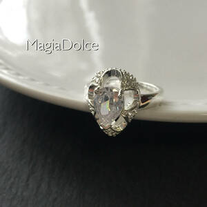  free shipping *MagiaDolce 109*silver925 gorgeous 2.00ct CZ diamond ring ring 16 number large grain cz diamond ring silver 925 ring volume ring 