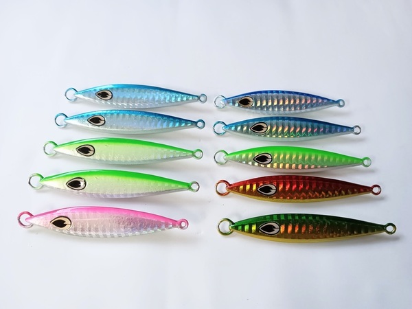 スロージギング 左右非対称 メタルジグ 25g 7cm 10個 セット ジギング 根魚 青物 フラットフィッシュ ヒラメ サワラ メッキ カマス