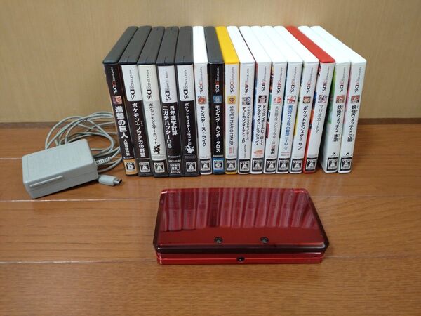 Nintendo ニンテンドー 3DS 本体 当時物 ファミコンウォーズDS 失われた光 内蔵 ソフト16本 ポケモン 稼動品