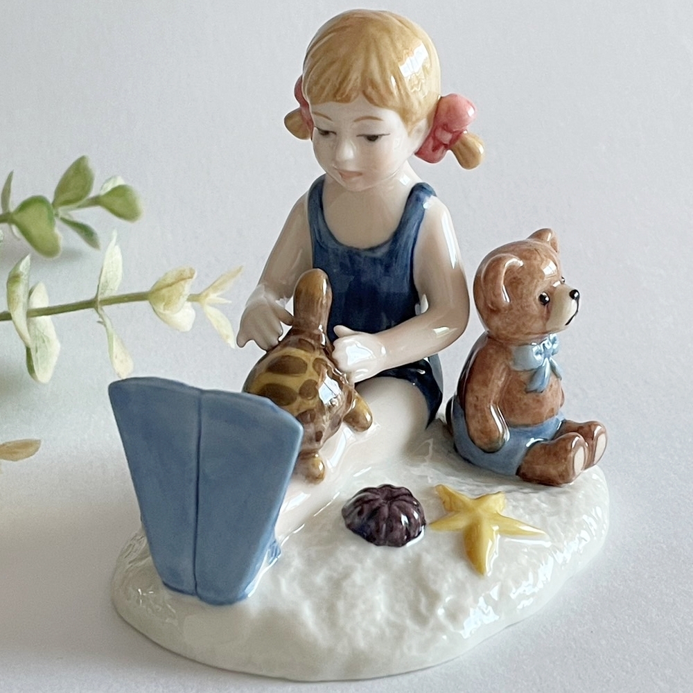 【L8】即決 新品 2003年 エマ 少女 亀 テディベア ミレニアム フィギュリン ロイヤルコペンハーゲン 箱付き ①