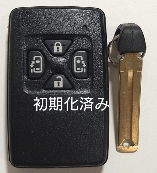初期化済トヨタ純正スマートキー4ボタンノーカットキー付き ノアヴォクシーアルファードヴェルファイア基盤番号271451-6230 新品電池付き⑬