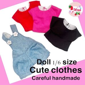 Y-2) 洋服セット リカちゃん ブライス ハンドメイド ノースリーブ デニムパンツ