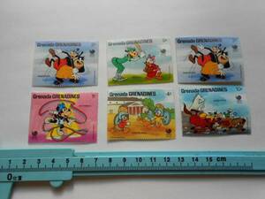  Disney stamp D GRENADA soul . wheel 1988 minnie Goofy Walt Disney collection Mickey Mouse 