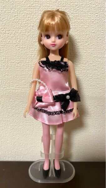 リカちゃん お洋服③ ピンクサテンドレス