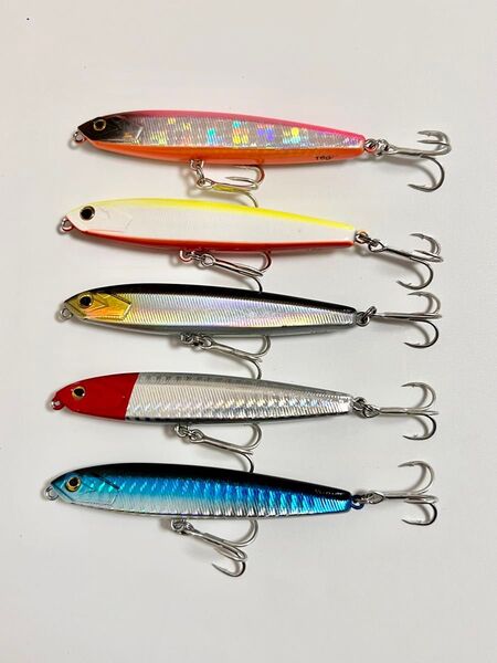 No.183 シンキングペンシル 5個セット 16g タングステン重心移動 水平フォール シーバス 青物 バイブレーション