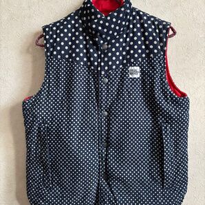 THE OIL CLOTHING SERVICE オイル リバーシブル ベスト サイズ0 150〜160 デニム ドット 水玉