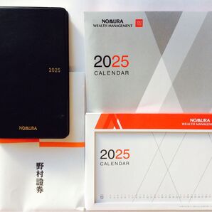 野村證券 手帳 ビジネス手帳 卓上カレンダー 2025年