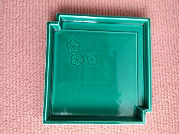 京風 青交趾 梅紋 菓子皿 お皿