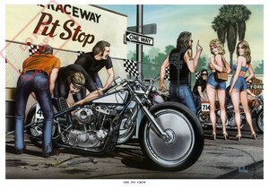 ポスター★デビッド・マン David Mann×Easyriders 036『The Pit Crew』Chopper/チョッパー/パンヘッド/ショベル/ヘルズエンジェルズ