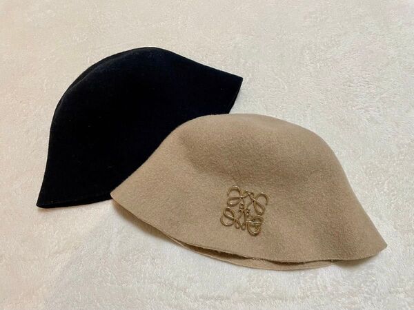 冬 ハット 帽子 set winter ベージュキャメル ブラック