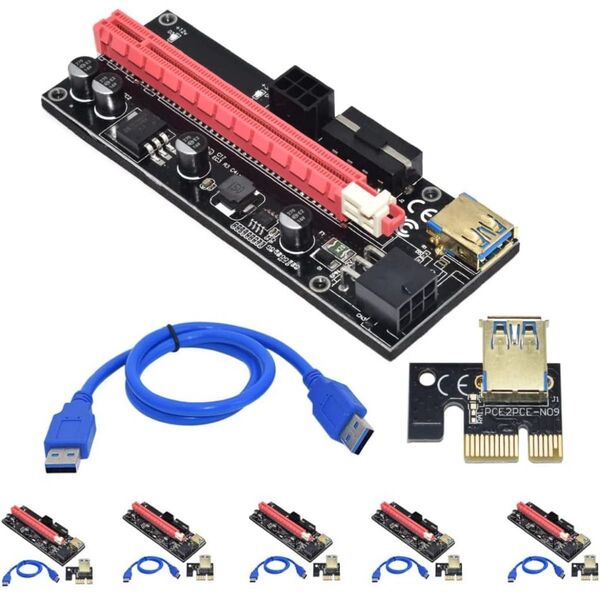 エクステンダーライザーカード Sata 15ピンから6ピン電源ケーブル 6本