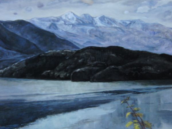 Haruya Tanaka, Huellas de viento del lago (lago Shinshu Aoki), De un libro de arte raro, Buen estado, Nuevo marco de madera/marco incluido., gastos de envío incluidos, películas del oeste, cuadro, pintura al óleo, Naturaleza, Pintura de paisaje