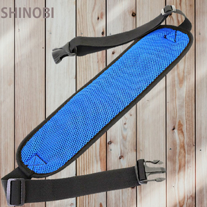 車椅子用安全ベルト - 転落・ずり落ち防止、介護・介助対応、色:ブルー バックルで止めるだけのワンタッチ装着 背面固定式