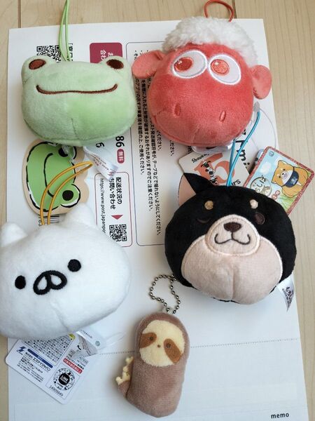 ぬいぐるみ ひつじのショーン ねこぺん日和 忠犬もちしば かえるのピクルス( 4個)+おまけ1個