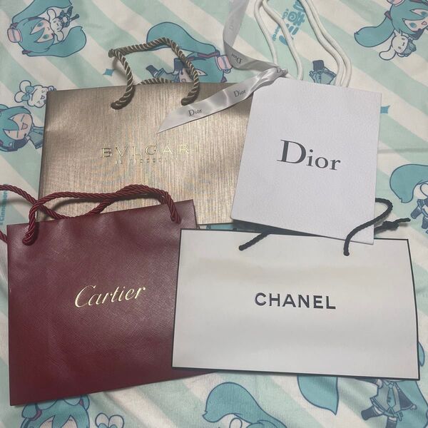 CHANEL BVLGARI Dior Cartier シャネル ブルガリ ディオール カルティエ 4点セット ショッパー