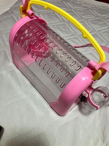 新品未使用ウォーターノズル付き小動物用キャリーバッグ ピンク