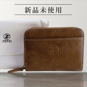 【新品未使用 即日発送】箱付き☆ 本革 ミニ財布 財布 コインケース カードケース 大容量 ブラウン プレゼント