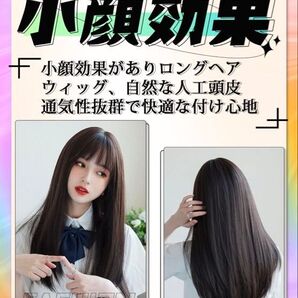 フルウィッグ ロング ストレート 自然 ブラック 黒 ウィッグかつら