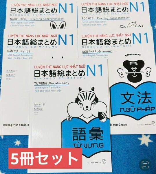 新品 「日本語能力試験対策総まとめN1(ベトナム語と英語版)」 5冊セット