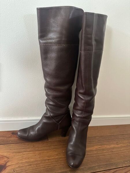 PENNA ロングブーツ ダークブラウン 23cm