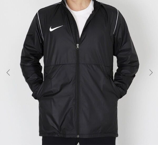 【美品】NIKEナイキ★PARK20 RAIN JACKET/ウィンドブレーカージャケット防寒★ブラック黒x白S(ユニセックス可)