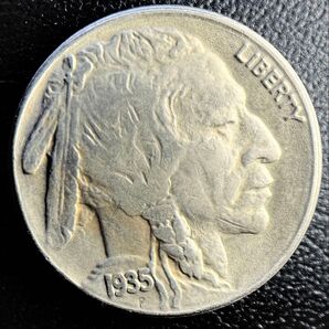 1935年 バッファローニッケル5セント(Sミントマーク)