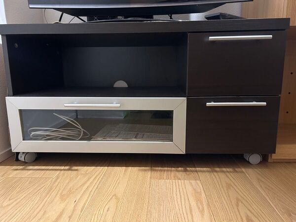 ダークブラウン 引き出し付きテレビ台