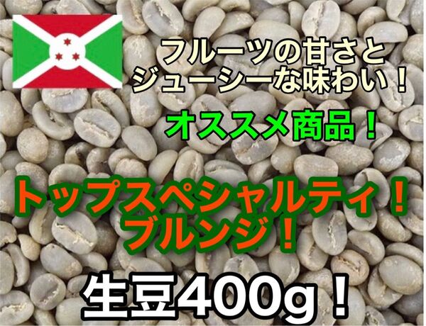 トップスペシャルティコーヒー! ブルンジ ウォッシュド 生豆400g!