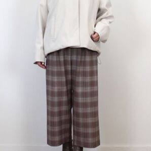 美品 chez-voeu グレンチェック ワイドパンツ