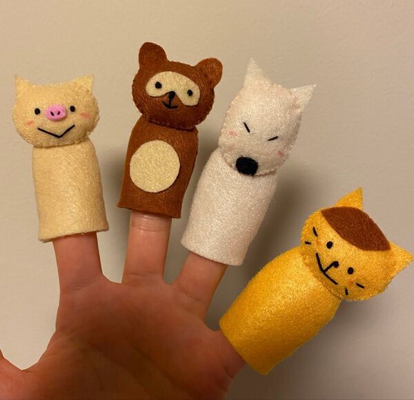こぶたたぬききつねねこ 指人形