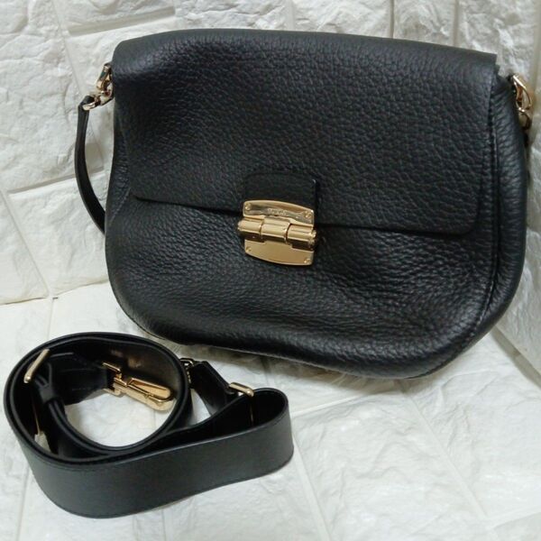FURLA フルラ レザー ショルダーバッグ 2way シボ革